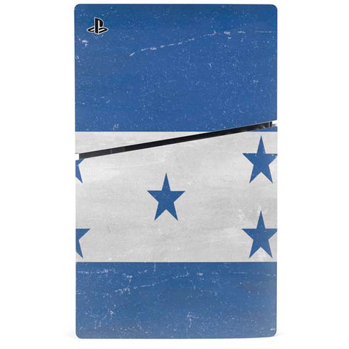 Honduras Flag Distressed PS5 Slim Disk Console Skin